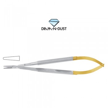 Diam-n-Dust™ Micro Needle Holder Straight - Heavy Pattern - Round Handle Stainless Steel